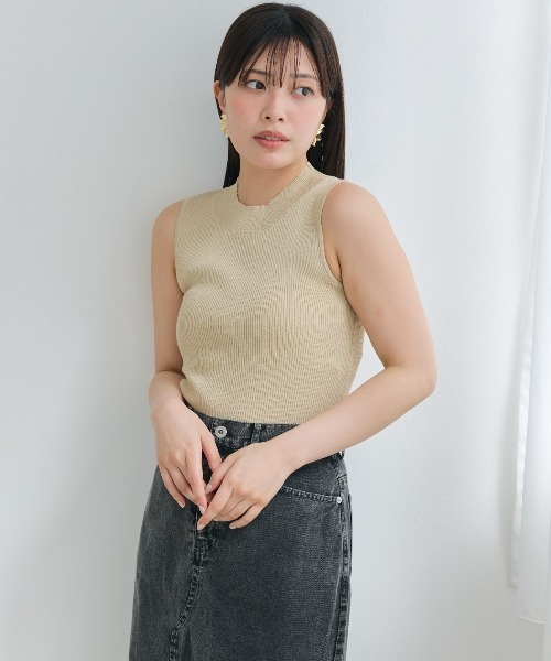 AND COUTURE（アンドクチュール）の「ラメノースリトップス（ニット/セーター・レディース・オフホワイト/ベージュ/ピンク/ライトグレー/ブラック・FREE）」の9枚目の写真