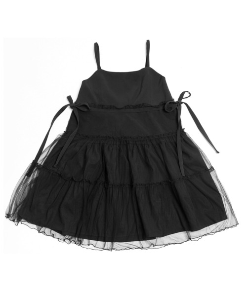 PUNYUS(プニュズ)の「チュールレイヤードキャミワンピース(ワンピース・レディース・アイボリー/ブラック/サックスブルー・1/2/3/4)」の9枚目の写真