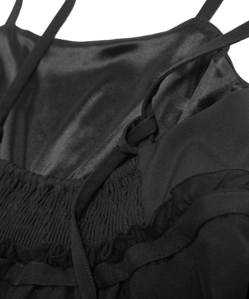 PUNYUS(プニュズ)の「チュールレイヤードキャミワンピース(ワンピース・レディース・アイボリー/ブラック/サックスブルー・1/2/3/4)」の13枚目の写真