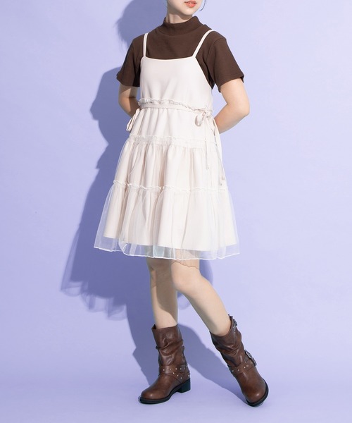 セール】チュールレイヤードキャミワンピース（ワンピース）｜PUNYUS