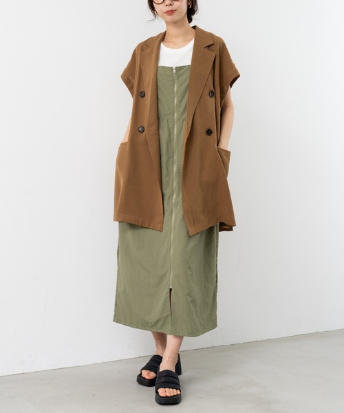 refinedworks(リファインドワークス)の「【refinedworks】人気の フレンチスリーブ テーラーベスト(ベスト・レディース・ブラック/チャコールグレー/ブラウン・FREE)」の16枚目の写真