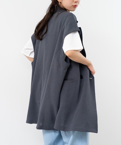 refinedworks(リファインドワークス)の「【refinedworks】人気の フレンチスリーブ テーラーベスト(ベスト・レディース・ブラック/チャコールグレー/ブラウン・FREE)」の14枚目の写真