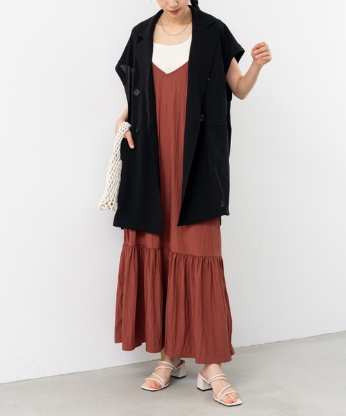 refinedworks(リファインドワークス)の「【refinedworks】人気の フレンチスリーブ テーラーベスト(ベスト・レディース・ブラック/チャコールグレー/ブラウン・FREE)」の22枚目の写真