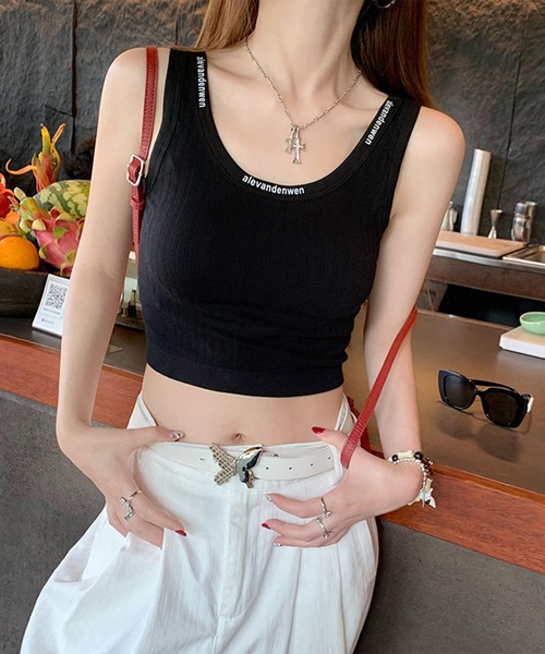 VIVI♡POPO　リブ編み ブラック タンクトップおまとめ商品 VIVI♡POPO リブ編み ブラック タンクトップおまとめ商品 2点