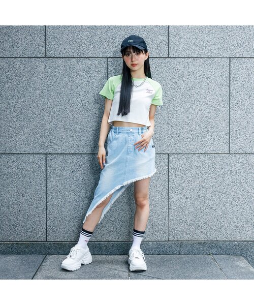 algy（アルジー）の「コンパクトフライスさらっとラグラン半袖T（Tシャツ/カットソー・キッズ・ブラック/チャコール/ライム・X-SMALL/XX-SMALL/SMALL/MEDIUM）」の4枚目の写真