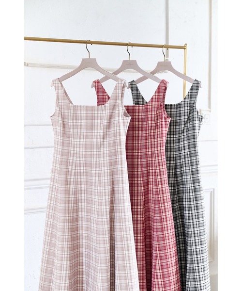 ワンピース Her lip to Paddington Long Dress cherry herlipto Paddington Long Dress cherry レディース