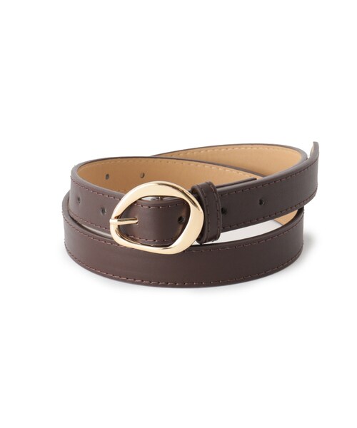 grove（グローブ）の「ニュアンスメタルバックルベルト（ベルト・レディース・ダークブラウン/ブラック・00）」の3枚目の写真