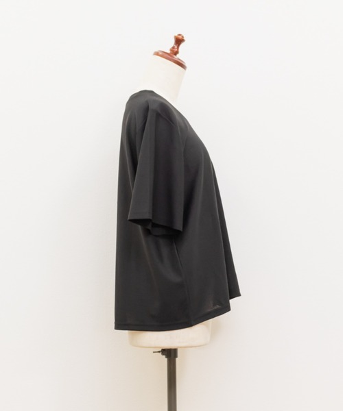 CLETTE(クレット)の「ベーシックシアーTシャツ(Tシャツ/カットソー・レディース・ブラック/オフホワイト・LL/3L/4L)」の9枚目の写真