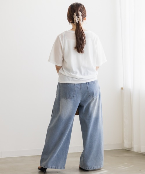 CLETTE(クレット)の「ベーシックシアーTシャツ(Tシャツ/カットソー・レディース・ブラック/オフホワイト・LL/3L/4L)」の17枚目の写真