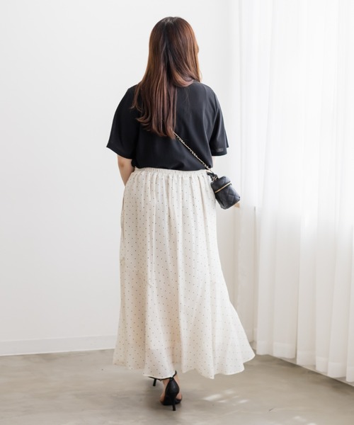 CLETTE(クレット)の「ベーシックシアーTシャツ(Tシャツ/カットソー・レディース・ブラック/オフホワイト・LL/3L/4L)」の7枚目の写真