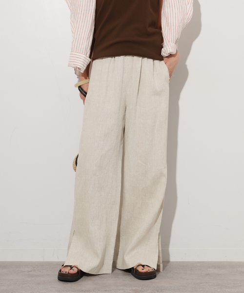 JOURNAL STANDARD relume(ジャーナルスタンダード レリューム)の「《一部WEB限定追加4》麻スリットイージーパンツ(その他パンツ・レディース・ベージュ/オレンジ/ブラウン/ピンク/ブラック/ライトブルー/ブルー・36/38)」の9枚目の写真