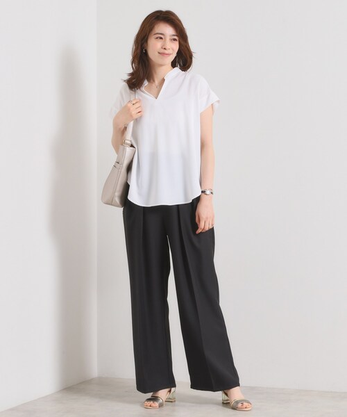 ITS'DEMO（イッツデモ）の「【接触冷感／手洗い可】バックギャザーブラウス（シャツ/ブラウス・レディース・ライトグレー/ベビーピンク/ライトブルー/ブラック/オフホワイト・00）」の8枚目の写真