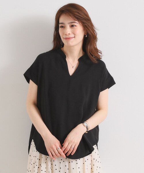 ITS'DEMO（イッツデモ）の「【接触冷感／手洗い可】バックギャザーブラウス（シャツ/ブラウス・レディース・ライトグレー/ベビーピンク/ライトブルー/ブラック/オフホワイト・00）」の14枚目の写真