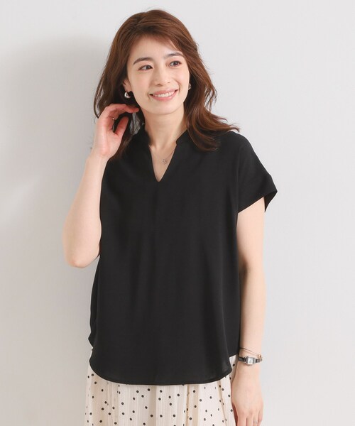 ITS'DEMO（イッツデモ）の「【接触冷感／手洗い可】バックギャザーブラウス（シャツ/ブラウス・レディース・ライトグレー/ベビーピンク/ライトブルー/ブラック/オフホワイト・00）」の15枚目の写真