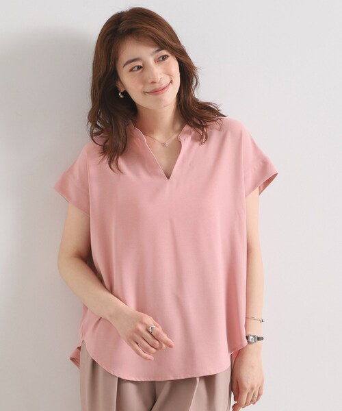 ITS'DEMO（イッツデモ）の「【接触冷感／手洗い可】バックギャザーブラウス（シャツ/ブラウス・レディース・ライトグレー/ベビーピンク/ライトブルー/ブラック/オフホワイト・00）」の18枚目の写真