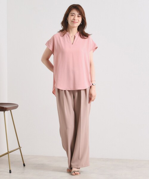 ITS'DEMO（イッツデモ）の「【接触冷感／手洗い可】バックギャザーブラウス（シャツ/ブラウス・レディース・ライトグレー/ベビーピンク/ライトブルー/ブラック/オフホワイト・00）」の20枚目の写真