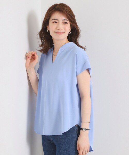 ITS'DEMO（イッツデモ）の「【接触冷感／手洗い可】バックギャザーブラウス（シャツ/ブラウス・レディース・ライトグレー/ベビーピンク/ライトブルー/ブラック/オフホワイト・00）」の22枚目の写真