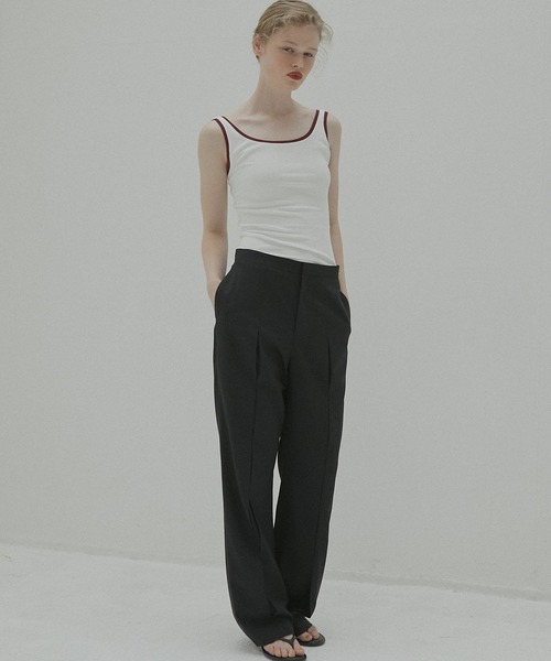 LE CIEL BLEU(ルシェルブルー)の「LE CIEL BLEU/ルシェルブルー Slim Flare Pant w/Sheer Detail スリムフレアパンツwシアーディテール(スラックス・レディース・ブラック/グレー/カーキ・34/36)」の16枚目の写真