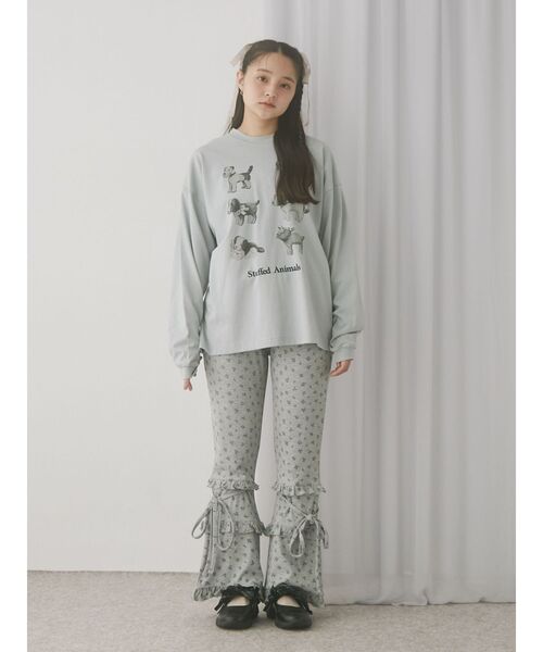 merry jenny（メリージェニー）の「floralフリルリブフレアパンツ（スウェットパンツ・レディース・アイボリー/グレー・FREE）」の19枚目の写真