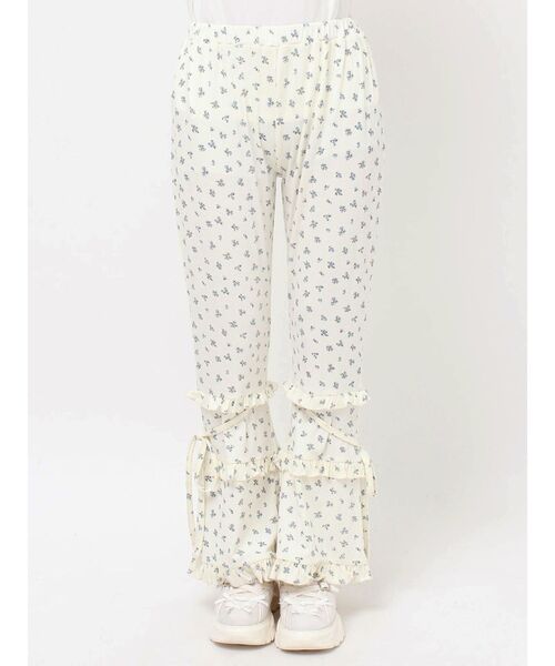 merry jenny（メリージェニー）の「floralフリルリブフレアパンツ（スウェットパンツ・レディース・アイボリー/グレー・FREE）」の14枚目の写真