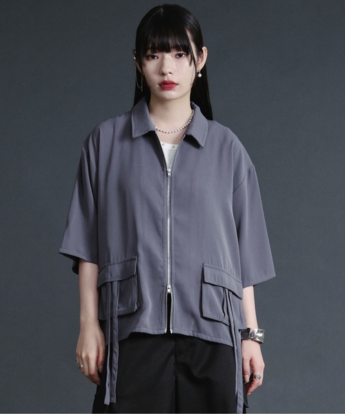 Ellno Loset(エルノロゼット)の「ダブルジップカーゴポケットコードシャツ【セットアップ対応】(シャツ/ブラウス・メンズ・ブルーグレー/ブラック/オフホワイト・SMALL/MEDIUM/LARGE)」の12枚目の写真