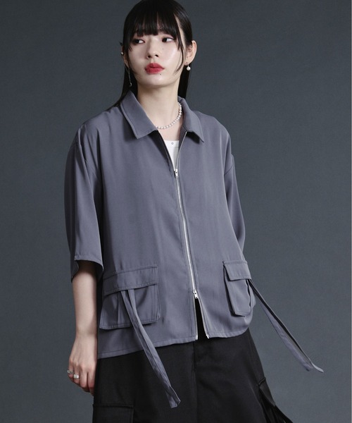 Ellno Loset(エルノロゼット)の「ダブルジップカーゴポケットコードシャツ【セットアップ対応】(シャツ/ブラウス・メンズ・ブルーグレー/ブラック/オフホワイト・SMALL/MEDIUM/LARGE)」の14枚目の写真