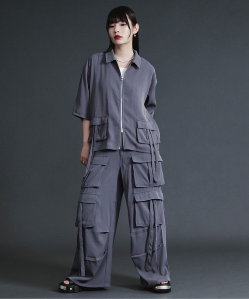 Ellno Loset(エルノロゼット)の「ダブルジップカーゴポケットコードシャツ【セットアップ対応】(シャツ/ブラウス・メンズ・ブルーグレー/ブラック/オフホワイト・SMALL/MEDIUM/LARGE)」の17枚目の写真