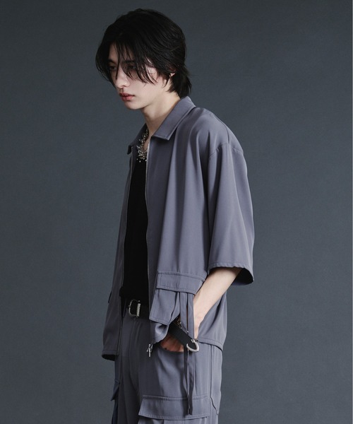 Ellno Loset(エルノロゼット)の「ダブルジップカーゴポケットコードシャツ【セットアップ対応】(シャツ/ブラウス・メンズ・ブルーグレー/ブラック/オフホワイト・SMALL/MEDIUM/LARGE)」の21枚目の写真