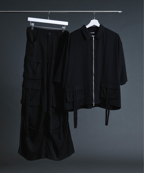 Ellno Loset(エルノロゼット)の「ダブルジップカーゴポケットコードシャツ【セットアップ対応】(シャツ/ブラウス・メンズ・ブルーグレー/ブラック/オフホワイト・SMALL/MEDIUM/LARGE)」の9枚目の写真