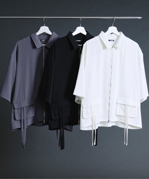 Ellno Loset(エルノロゼット)の「ダブルジップカーゴポケットコードシャツ【セットアップ対応】(シャツ/ブラウス・メンズ・ブルーグレー/ブラック/オフホワイト・SMALL/MEDIUM/LARGE)」の11枚目の写真