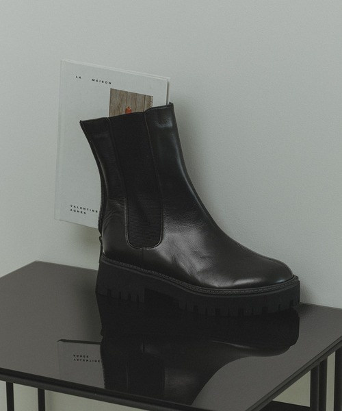 SALON adam et rope'（サロン アダム エ ロペ）の「WS レザートラックソールサイドゴア（ブーツ・レディース・ブラック・23/24/23.5/24.5/36/36.5/37/37.5）」の11枚目の写真