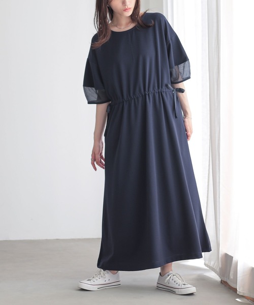 n'OrLABEL(ノアールレーベル)の「『ランタンスリーブカットジョーゼットワンピース』(ワンピース・レディース・ブラック/テラコッタ/ネイビー・2/1)」の20枚目の写真