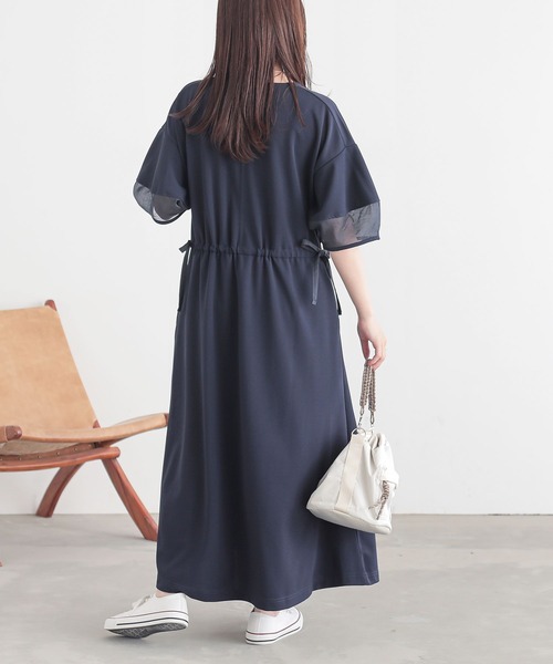 n'OrLABEL(ノアールレーベル)の「『ランタンスリーブカットジョーゼットワンピース』(ワンピース・レディース・ブラック/テラコッタ/ネイビー・2/1)」の22枚目の写真