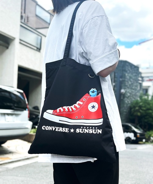 CONVERSE（コンバース）の「CONVERSE / CV SUNSUN FLAT TOTE BAG 80981600（トートバッグ・レディース・アイボリー/ブラック/イエロー/ピンク/サックスブルー・ONESIZE）」の10枚目の写真