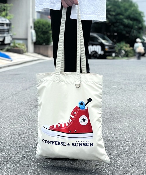 CONVERSE（コンバース）の「CONVERSE / CV SUNSUN FLAT TOTE BAG 80981600（トートバッグ・レディース・アイボリー/ブラック/イエロー/ピンク/サックスブルー・ONESIZE）」の12枚目の写真