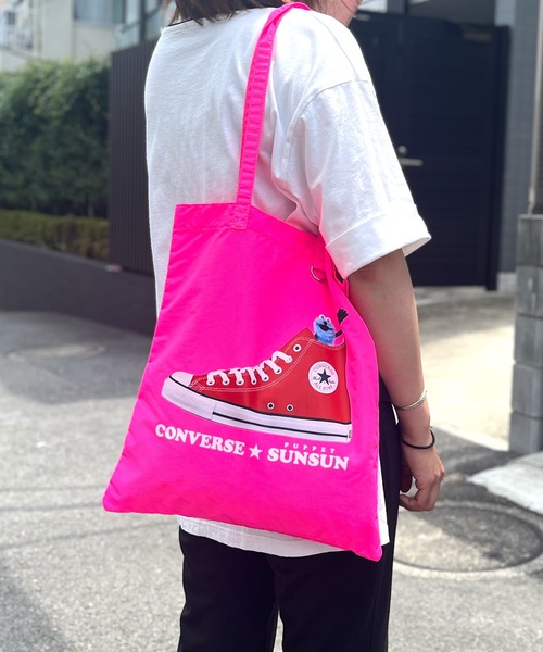 CONVERSE（コンバース）の「CONVERSE / CV SUNSUN FLAT TOTE BAG 80981600（トートバッグ・レディース・アイボリー/ブラック/イエロー/ピンク/サックスブルー・ONESIZE）」の13枚目の写真