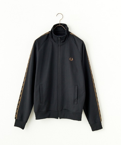 人気　FRED PERRY コントラスト テープ トラックジャケット　ロゴ FRED PERRY/フレッドペリー] コントラストテープ トラック