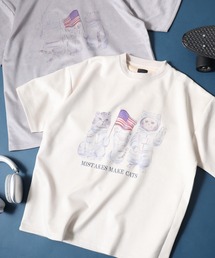 __gram.（スペースグラム）の「昇華転写アニマルP.Tカットスエード半袖Tシャツ（Tシャツ/カットソー）」