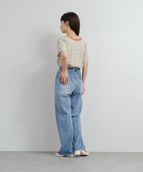 Kastane（カスタネ）の「B ボーダーチビTEE（Tシャツ/カットソー・レディース・ホワイト/ブルー系その他/ブラウン・FREE）」の17枚目の写真