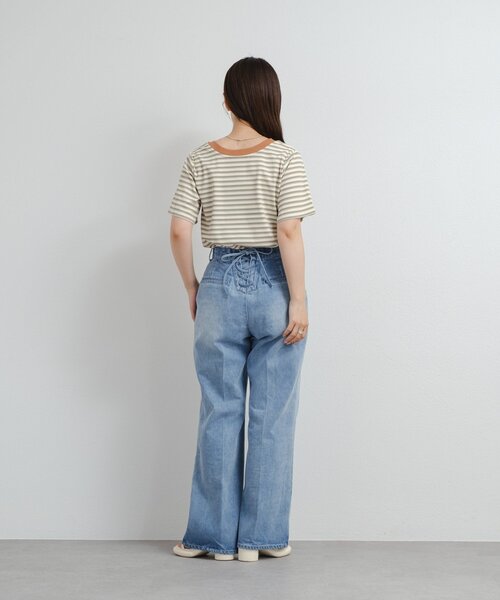 Kastane（カスタネ）の「B ボーダーチビTEE（Tシャツ/カットソー・レディース・ホワイト/ブルー系その他/ブラウン・FREE）」の18枚目の写真