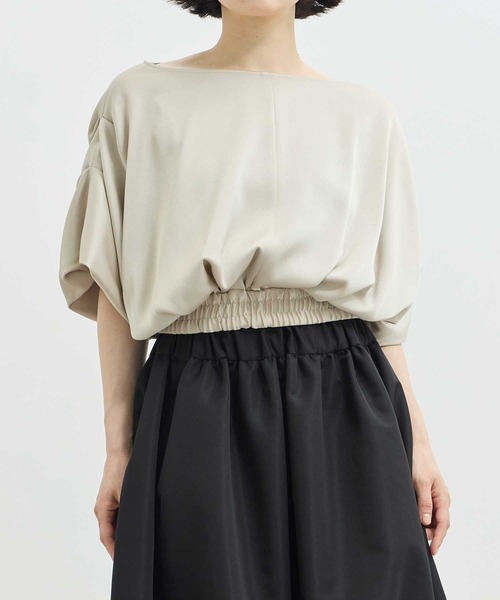THE PERMANENT EYE(ザパーマネントアイ)の「【THE TOKYO/ザトウキョウ】2way Satin Blouse/2WAYサテンブラウス(シャツ/ブラウス・レディース・ベージュ/ネイビー/ホワイト・FREE)」の3枚目の写真