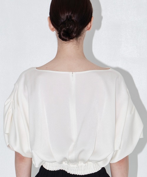 THE PERMANENT EYE(ザパーマネントアイ)の「【THE TOKYO/ザトウキョウ】2way Satin Blouse/2WAYサテンブラウス(シャツ/ブラウス・レディース・ベージュ/ネイビー/ホワイト・FREE)」の10枚目の写真
