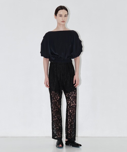 THE PERMANENT EYE(ザパーマネントアイ)の「【THE TOKYO/ザトウキョウ】2way Satin Blouse/2WAYサテンブラウス(シャツ/ブラウス・レディース・ベージュ/ネイビー/ホワイト・FREE)」の13枚目の写真