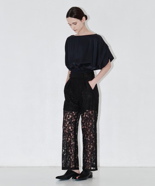 THE PERMANENT EYE(ザパーマネントアイ)の「【THE TOKYO/ザトウキョウ】2way Satin Blouse/2WAYサテンブラウス(シャツ/ブラウス・レディース・ベージュ/ネイビー/ホワイト・FREE)」の14枚目の写真