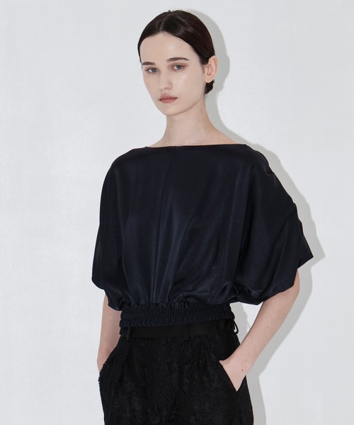 THE PERMANENT EYE(ザパーマネントアイ)の「【THE TOKYO/ザトウキョウ】2way Satin Blouse/2WAYサテンブラウス(シャツ/ブラウス・レディース・ベージュ/ネイビー/ホワイト・FREE)」の11枚目の写真