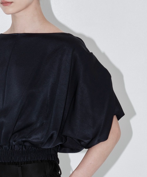 THE PERMANENT EYE(ザパーマネントアイ)の「【THE TOKYO/ザトウキョウ】2way Satin Blouse/2WAYサテンブラウス(シャツ/ブラウス・レディース・ベージュ/ネイビー/ホワイト・FREE)」の16枚目の写真