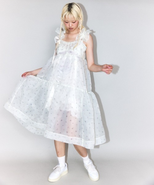 Candy Stripper(キャンディストリッパー)の「GARDEN BUSTIER ドレス(ワンピース・レディース・オフホワイト/イエロー系その他/ブラック・FREE)」の7枚目の写真