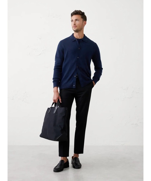 BANANA REPUBLIC FACTORY STORE（バナナリパブリック ファクトリーストア）の「BANANA REPUBLIC FACTORY STORE　　メリノウール ボタンスルー ポロセーター（カーディガン/ボレロ・メンズ・ネイビー/ワイン/チャコールグレー・M/L/XL/S）」の5枚目の写真