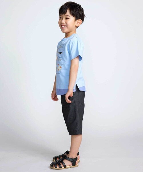 BeBe（ベベ）の「カラーデニムポイントロゴハーフパンツ(90~150cm)（デニムパンツ・キッズ・ブルー/ブラック・120cm/150cm/140cm/130cm/110cm）」の17枚目の写真