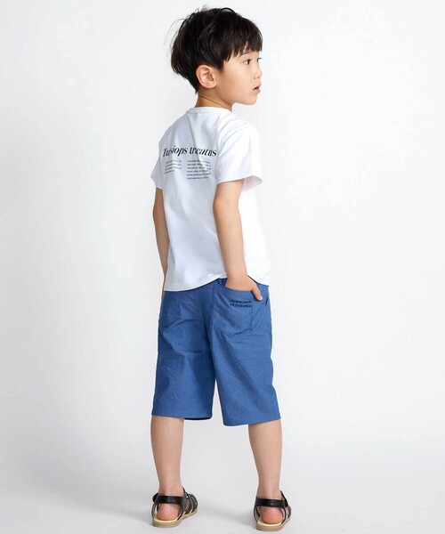 BeBe（ベベ）の「カラーデニムポイントロゴハーフパンツ(90~150cm)（デニムパンツ・キッズ・ブルー/ブラック・120cm/150cm/140cm/130cm/110cm）」の5枚目の写真